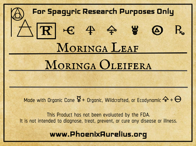 Moringa Leaf Spagyric Tincture - Phoenix Aurelius Research Academy