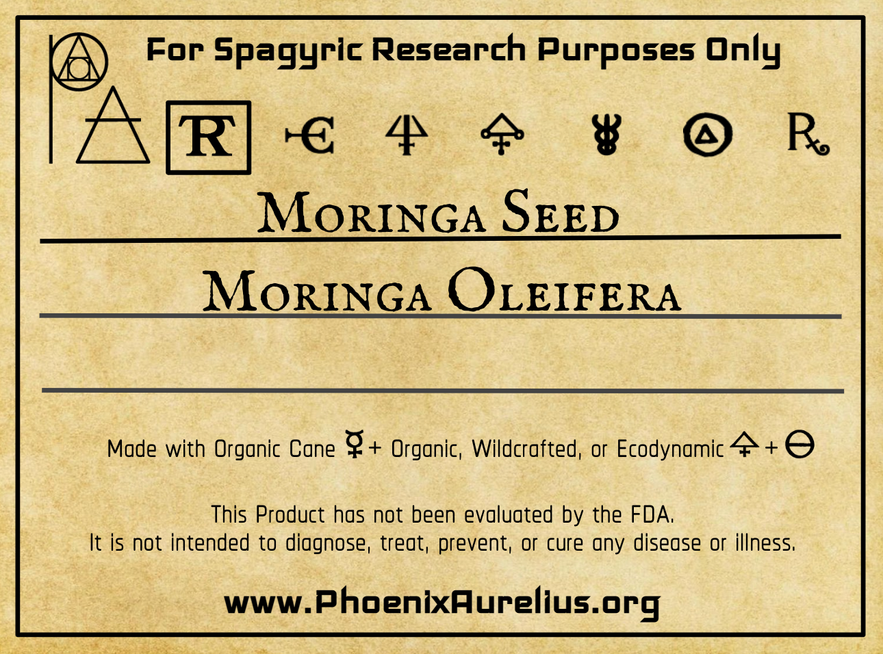 Moringa Seed Spagyric Tincture - Phoenix Aurelius Research Academy
