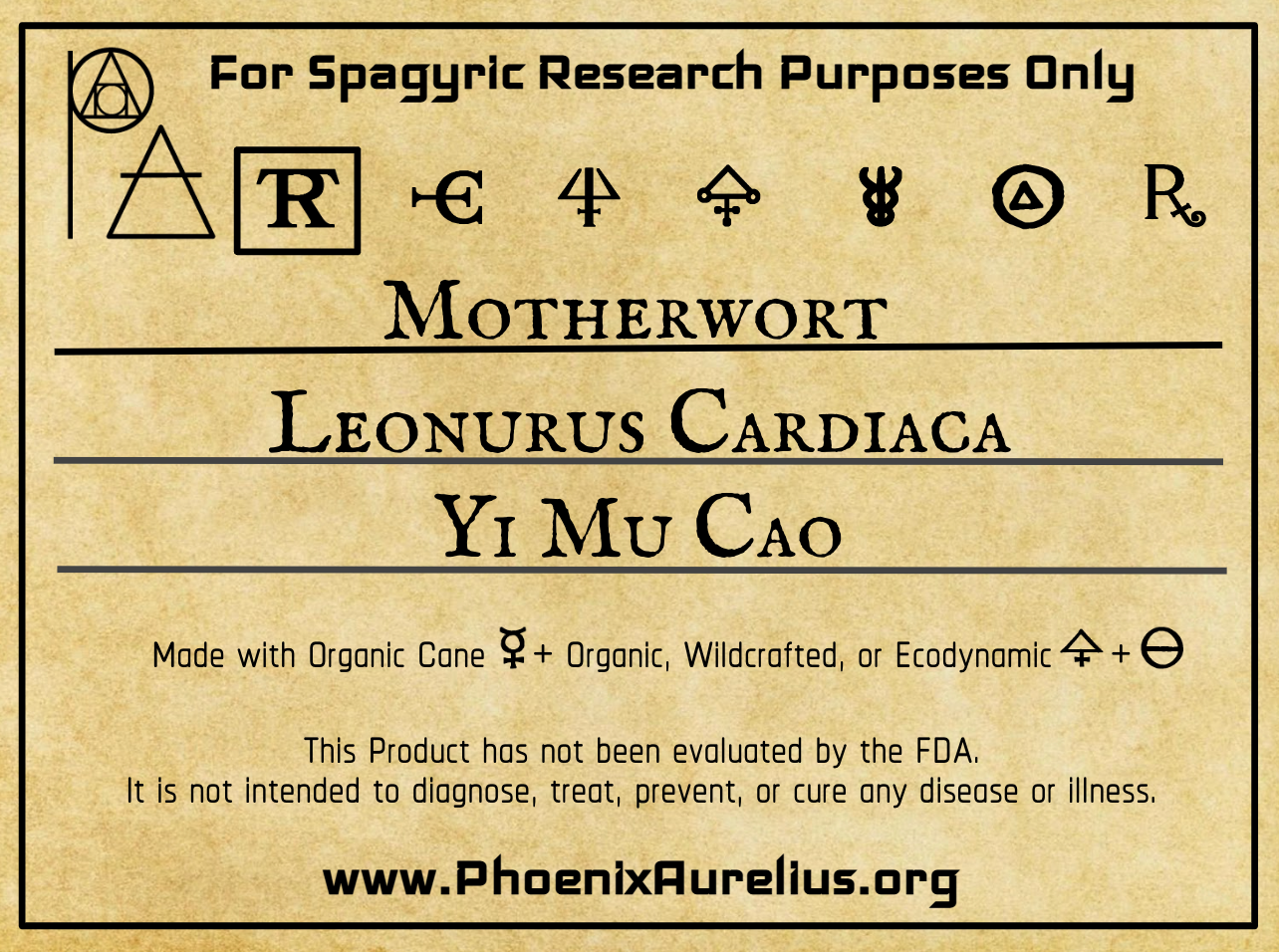 Motherwort Spagyric Tincture