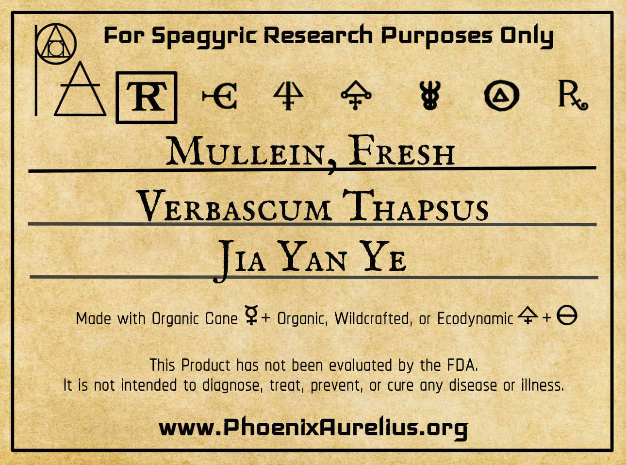 Mullein, Fresh Spagyric Tincture - Phoenix Aurelius Research Academy