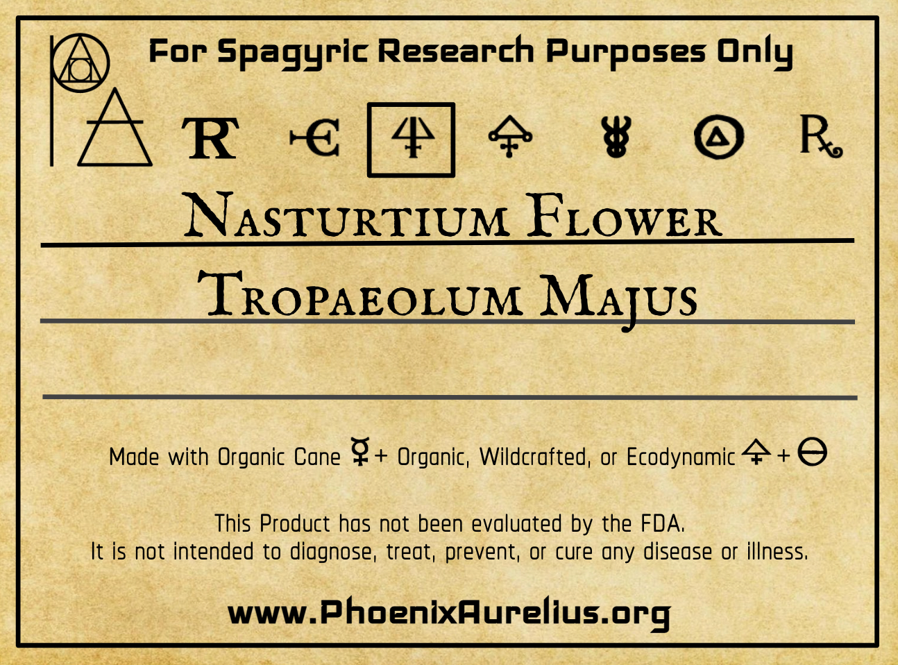 Nasturtium Flower Spagyric Essence per Destillatio