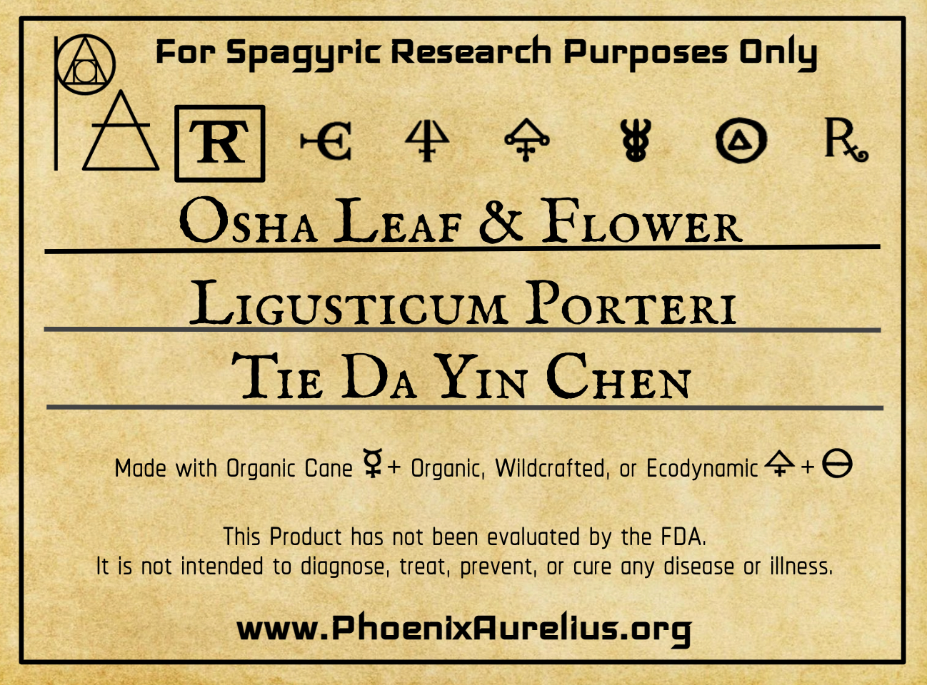 Osha Leaf & Flower Spagyric Tincture