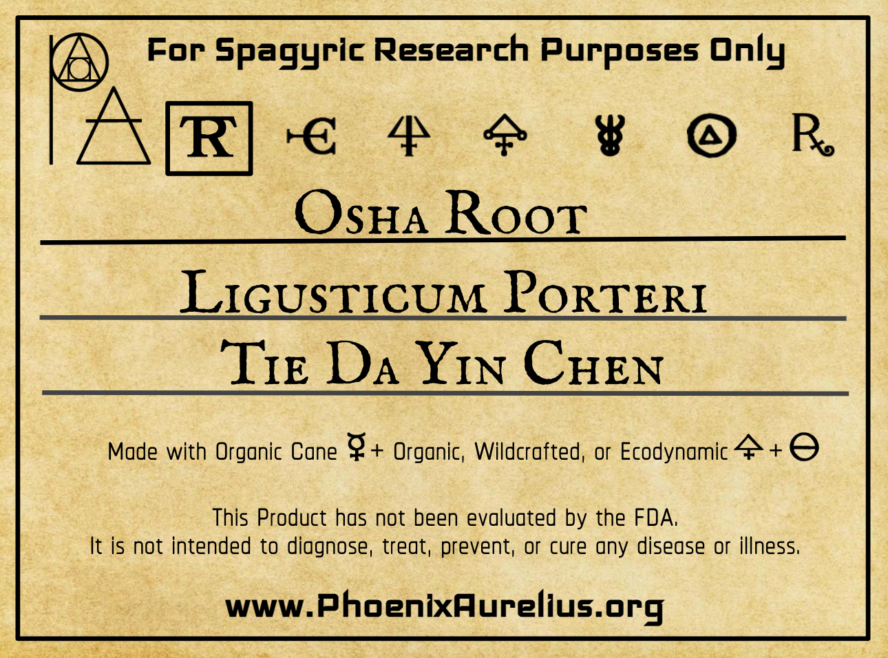 Osha Root Spagyric Tincture