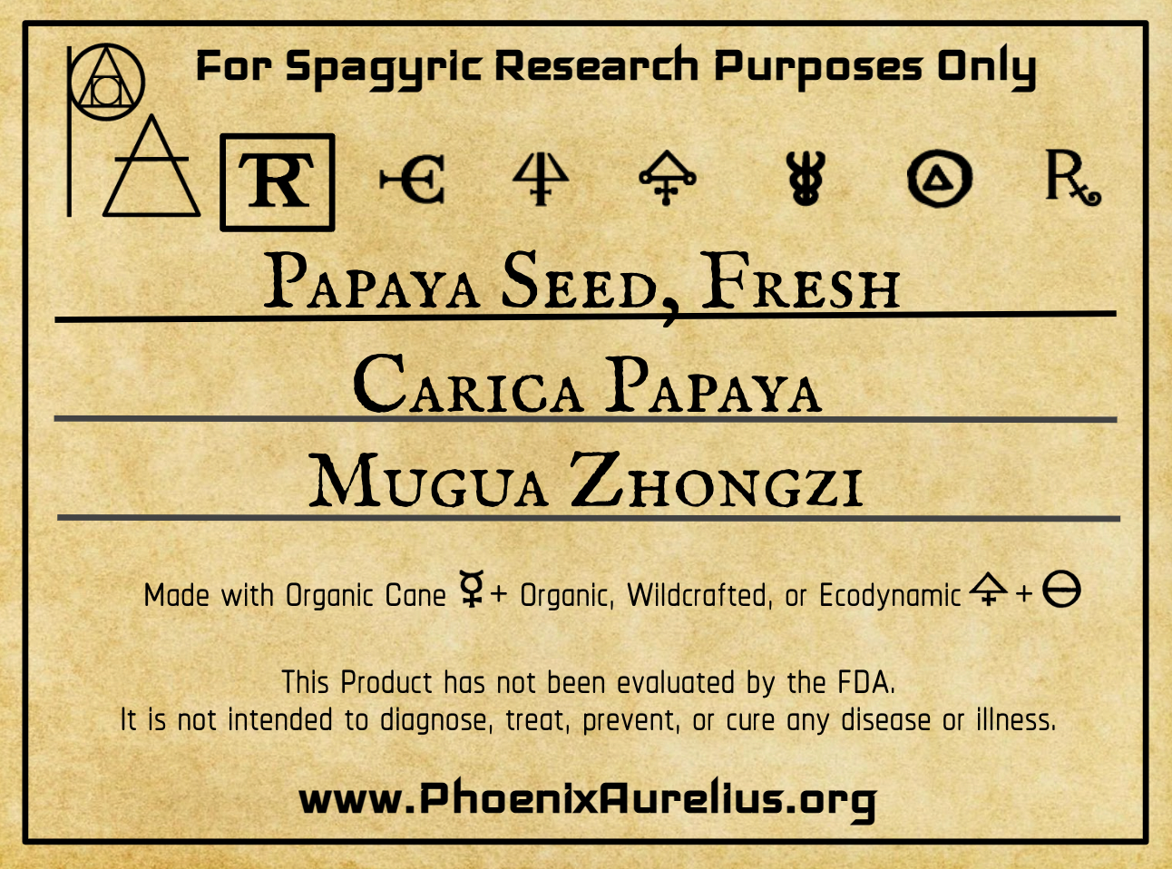 Papaya Seed, Fresh, Spagyric Tincture