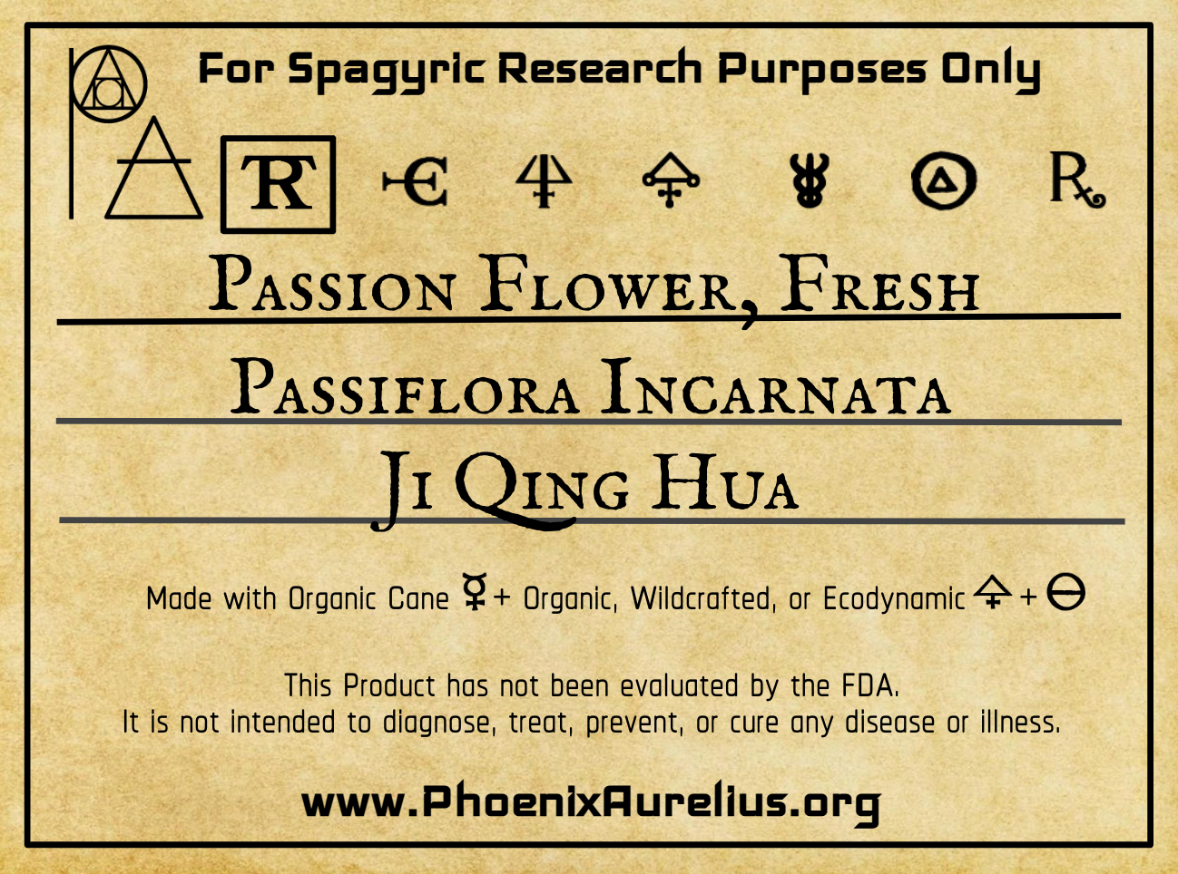 Passion Flower, Fresh, Spagyric Tincture