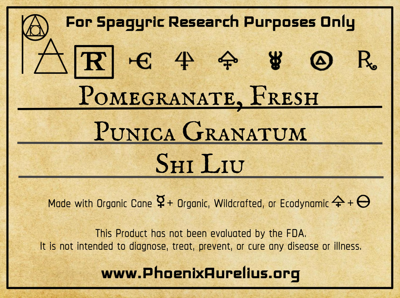 Pomegranate, Fresh, Spagyric Tincture