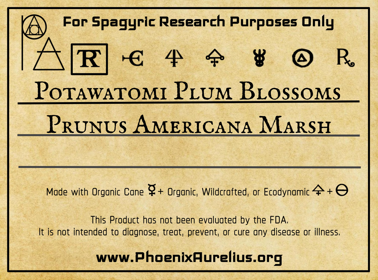 Potawatomi Plum Blossom Fresh Spagyric Tincture