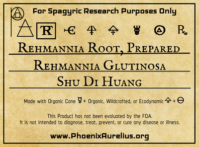 Rehmannia Root, Prepared, Spagyric Tincture