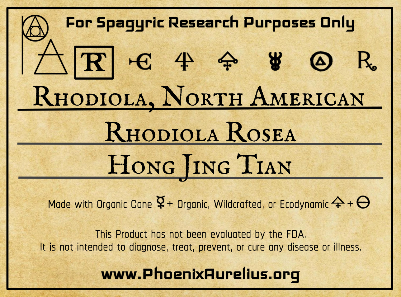 Rhodiola, North American, Spagyric Tincture
