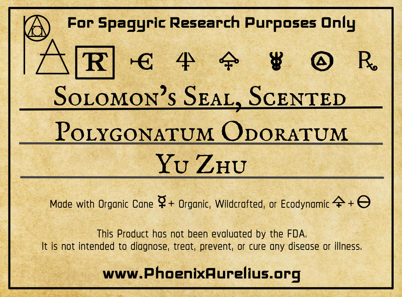 Solomon's Seal, Scented, Spagyric Tincture