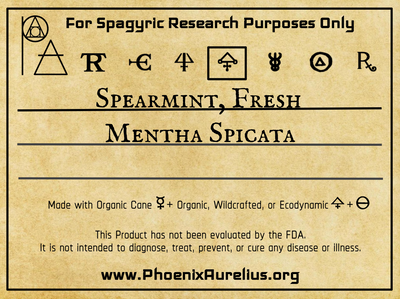 Spearmint, Fresh, Philosophic Spagyric Essence