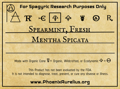 Spearmint, Fresh, Spagyric Essence per Destillatio