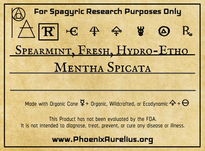 Spearmint, Fresh, Hydro-Ethanolic, Spagyric Tincture