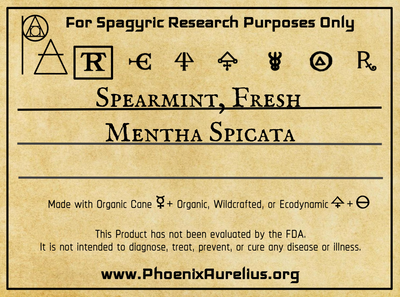 Spearmint, Fresh, Spagyric Tincture