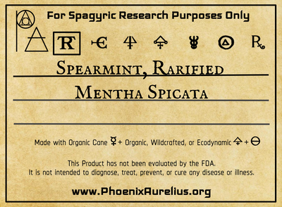 Spearmint, Fresh, Rarified, Spagyric Tincture