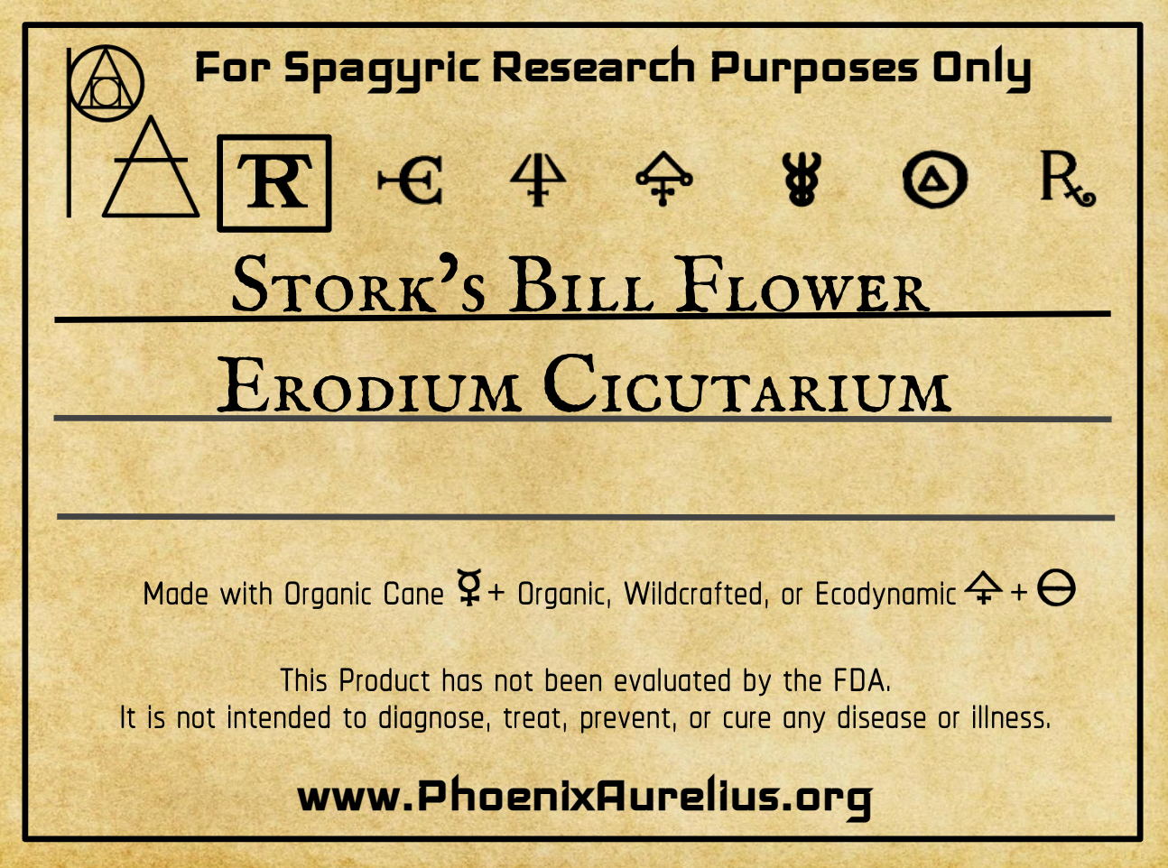 Stork's Bill Flower Spagyric Tincture