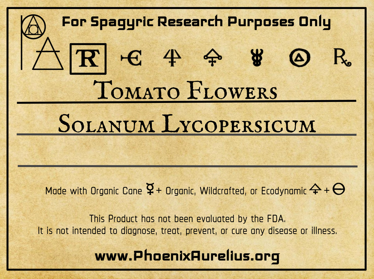 Tomato Flowers Spagyric Tincture (Clearance)