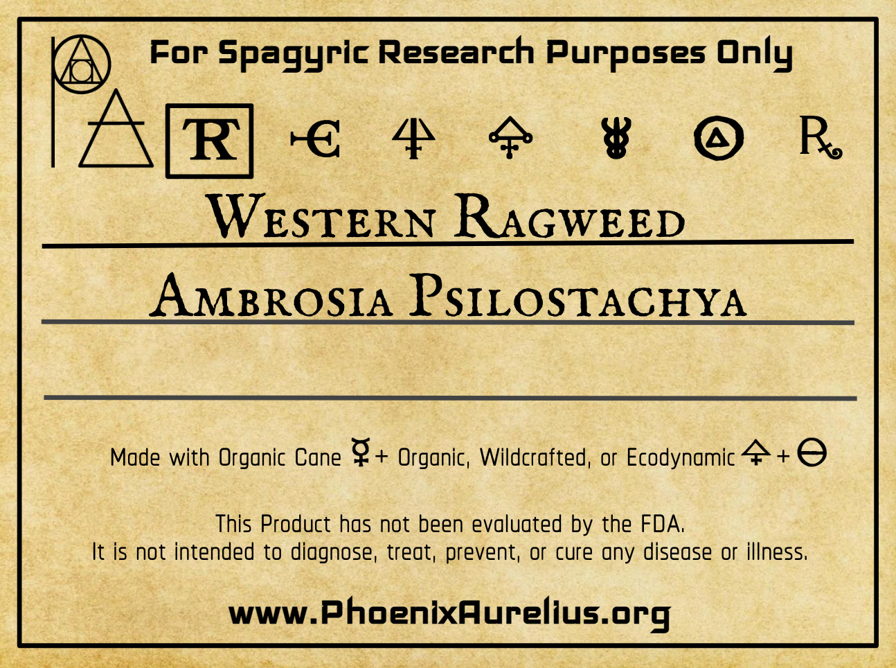 Western Ragweed Spagyric Tincture