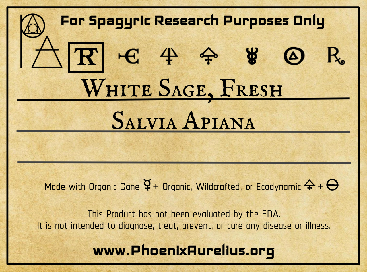 White Sage, Fresh, Spagyric Tincture