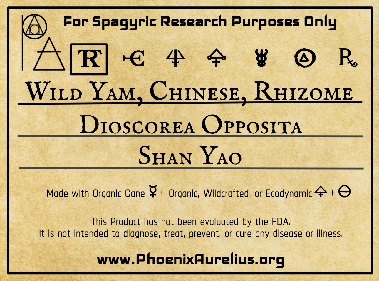 Wild Yam, Chinese, Spagyric Tincture
