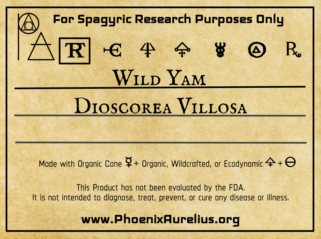 Wild Yam Spagyric Tincture