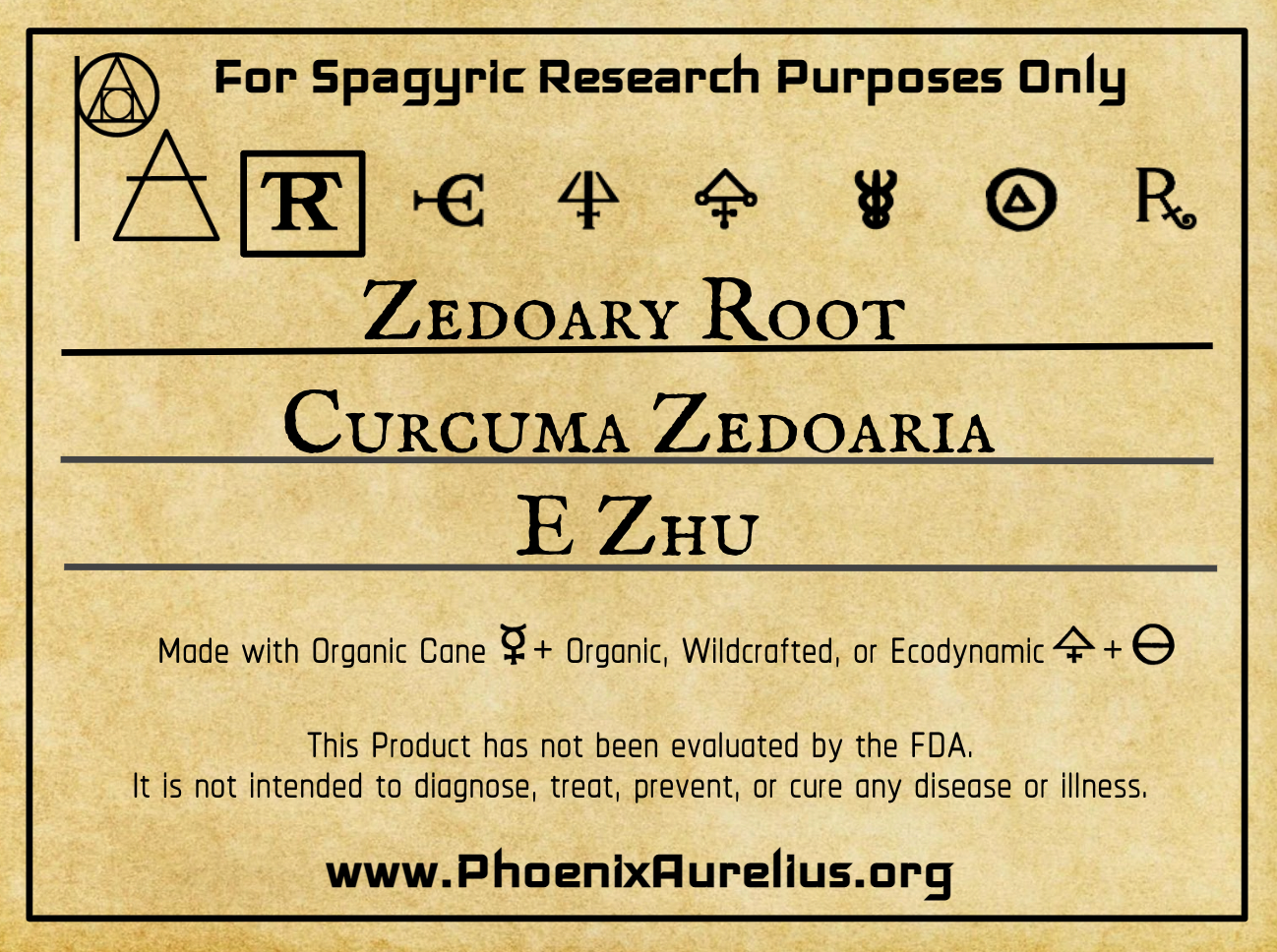 Zedoary Root Spagyric Tincture